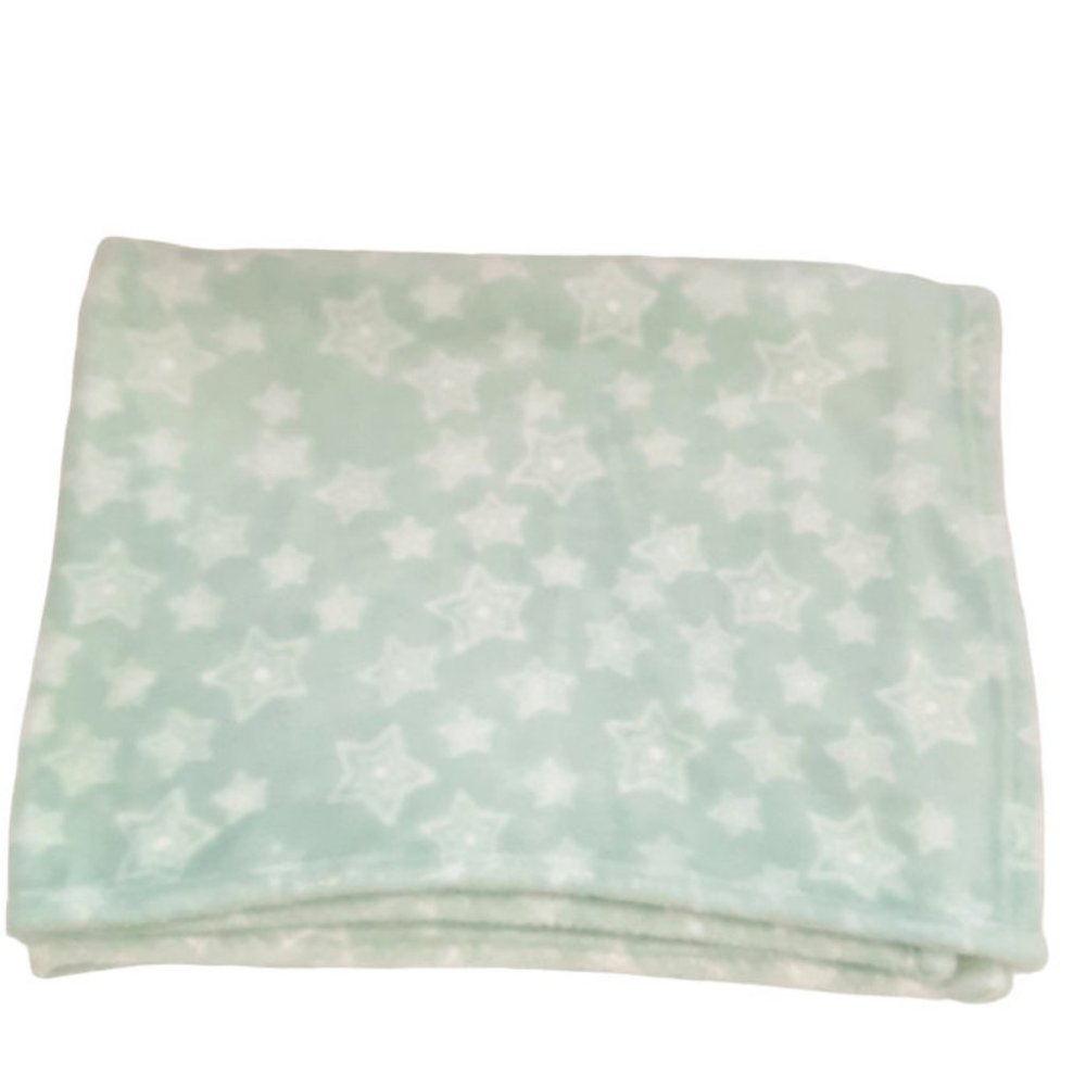 Gold Coast Stars Green Soft Baby Blanket 35" X 32"